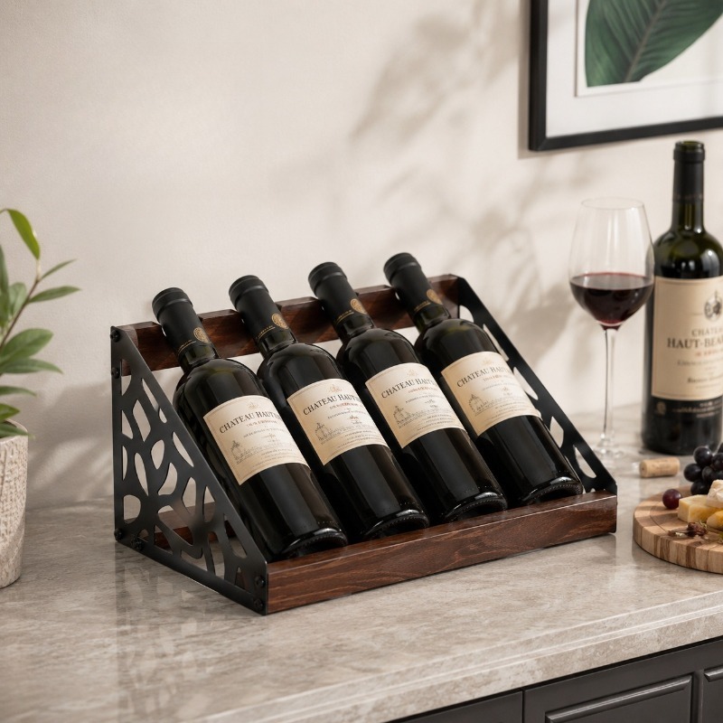 Home Bar Stand - Support à vin en bois pour