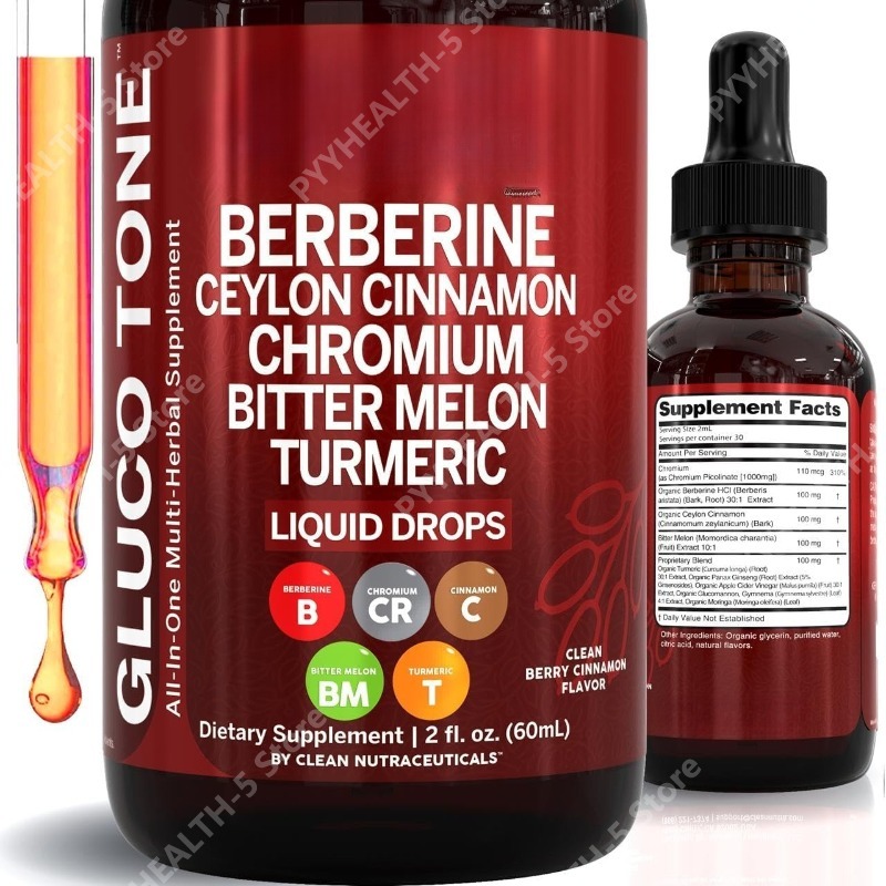 Bitters Bottle Set - Complément Liquide de Berbérine avec Cannelle