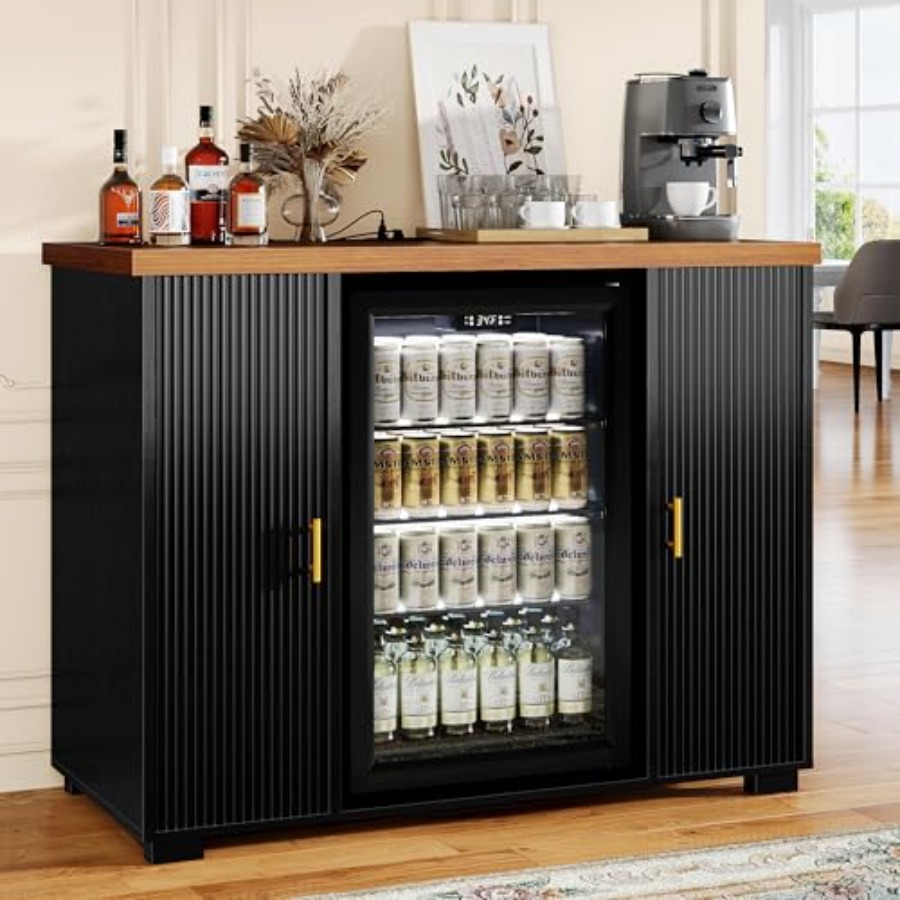 Home Bar And Fridge - Meuble bar à café cannelé 47