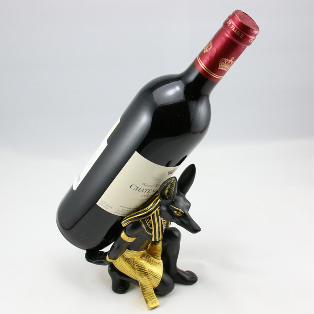 Home Bar Stand - Porte-bouteilles en forme d'Anubis, matériau en