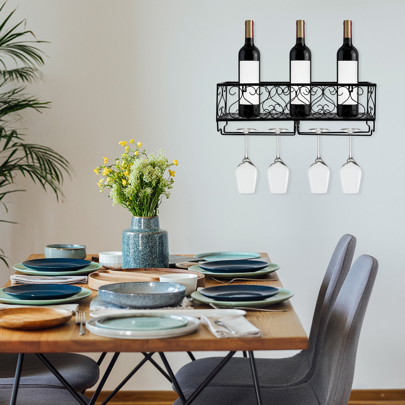 Porte-bouteilles mural en méta - Home Bar Stand avis et prix