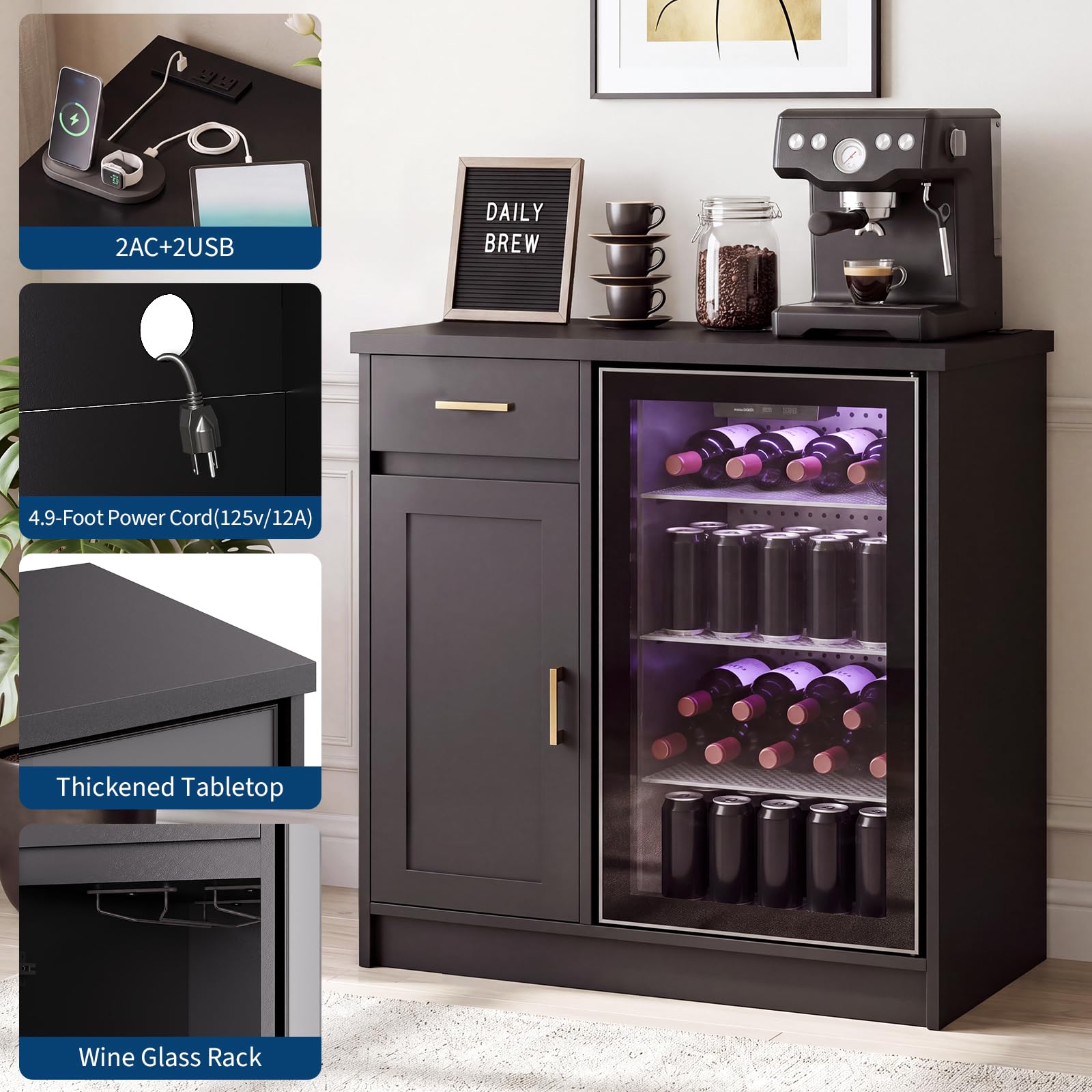 Meuble bar à vin style farmhou - Home Bar And Fridge avis et prix