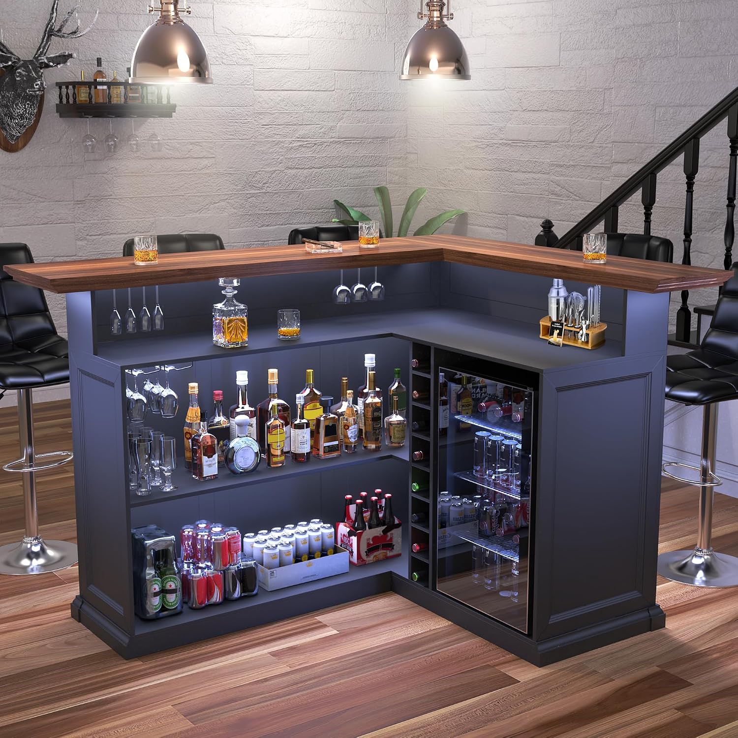 Meuble bar en L pour la maison - Home Bar And Fridge avis et prix